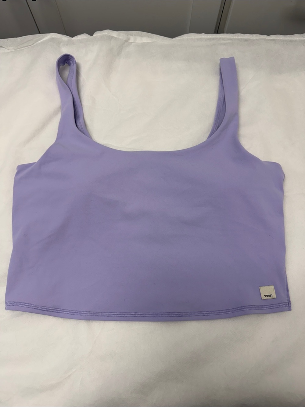 Vuori Lilac Scoop Crop Tank sport bra